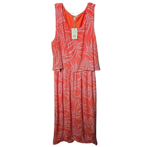 Marissa Olivia Coral Sleeveless Maxi Dress Elastic Waist & Layered Bodice Size 3 - Picture 1 of 5